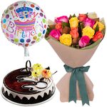 send birthday cake flowers with balloon to vietnam