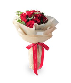 one dozen red roses match with small floral delivery to vietnam