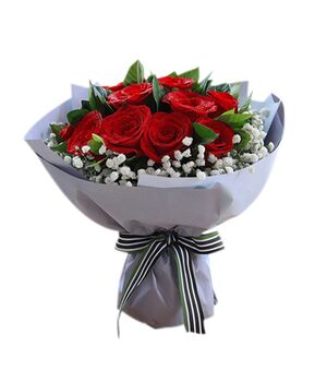 send one dozen red roses in wow bouquet to vietnam