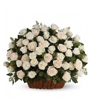 three dozen white roses basket to vietnam