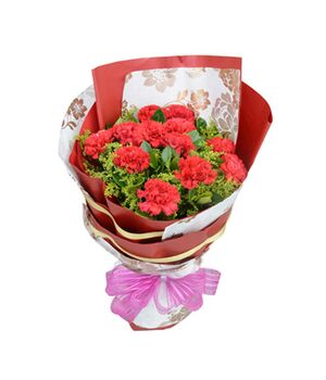 12 red carnations bouquet to vietnam