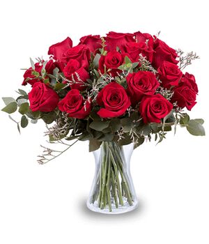 2 Dozen Red Color Roses in Vase