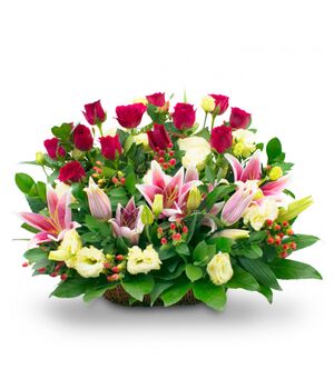 mixed flower basket to vietnam