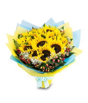 ten pcs sunflower bouquet to vietnam