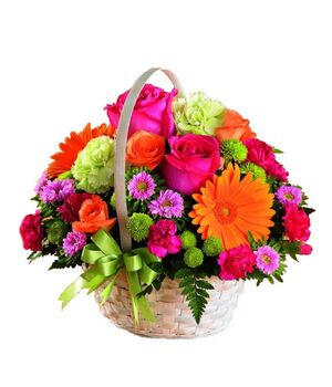 vibrant flower basket to vietnam