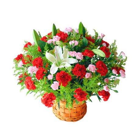 36 red carnations and 2 white perfume lilies to vietnam